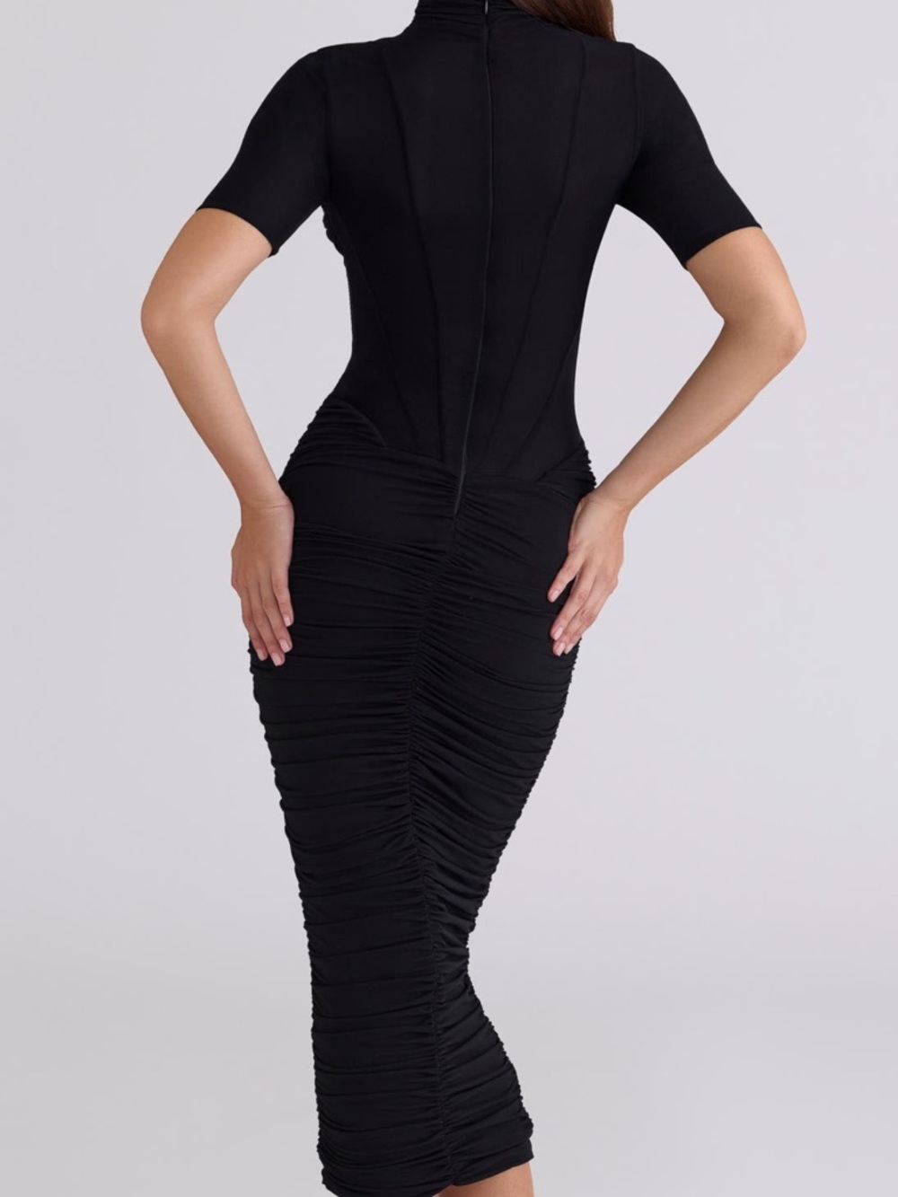 House of CB Sorrel Corset Stretch Mesh Midi Dress - Picture 5 of 8